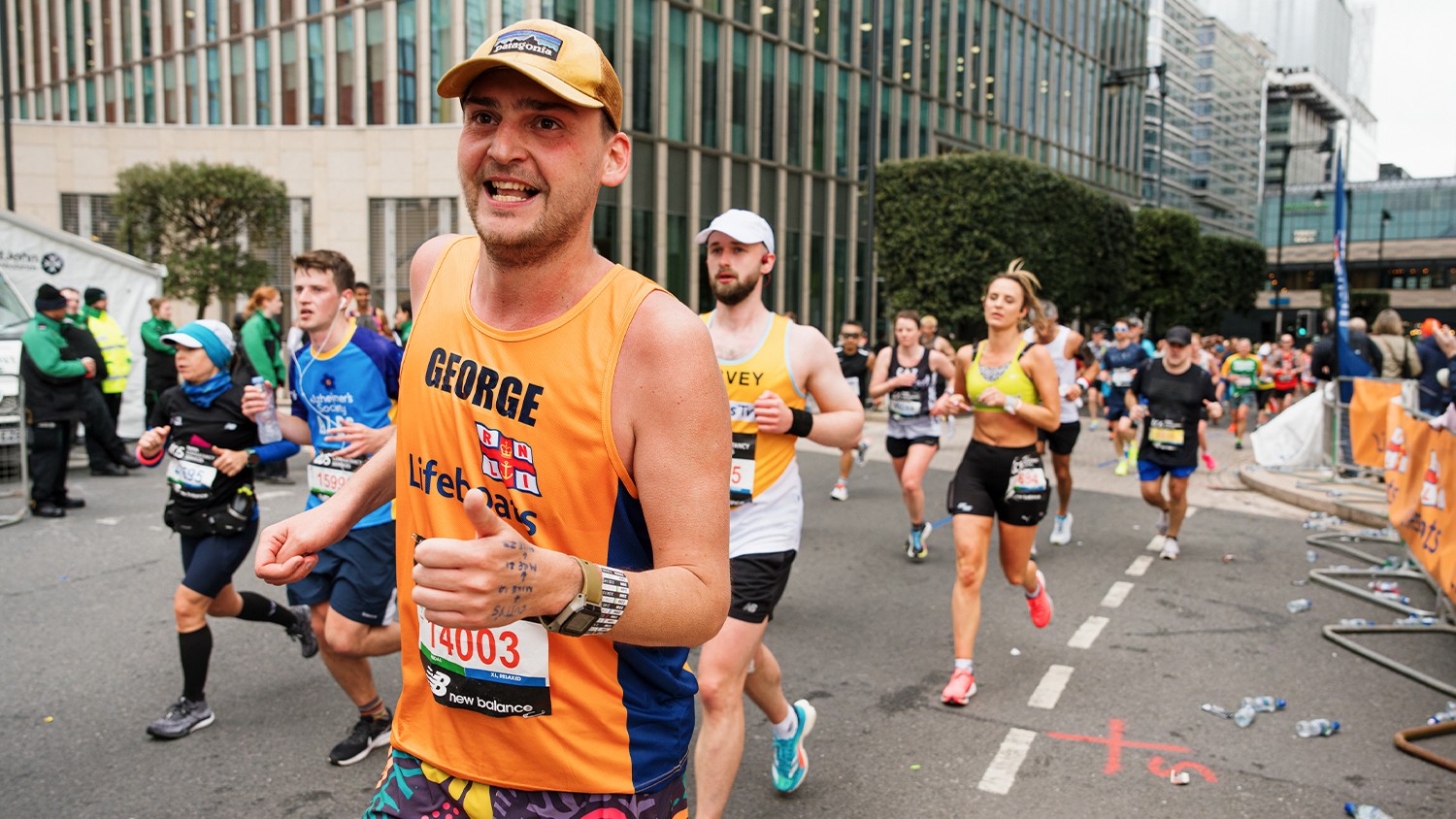 A man called George running the Great North Run. 